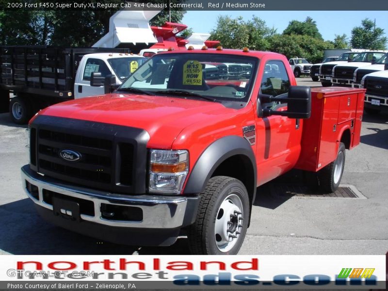 Red / Medium Stone 2009 Ford F450 Super Duty XL Regular Cab 4x4 Chassis Commercial