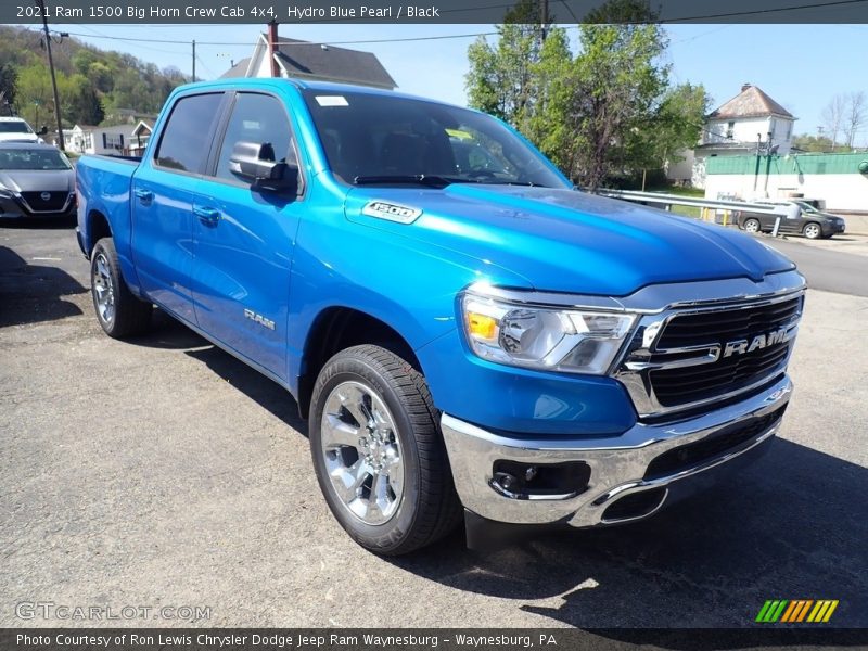 Hydro Blue Pearl / Black 2021 Ram 1500 Big Horn Crew Cab 4x4
