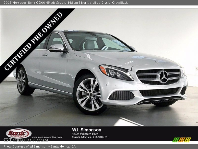 Iridium Silver Metallic / Crystal Grey/Black 2018 Mercedes-Benz C 300 4Matic Sedan