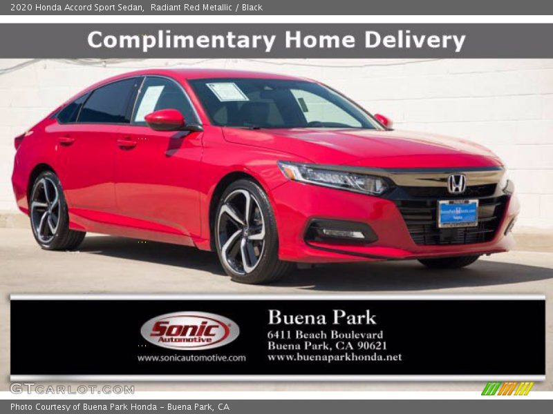 Radiant Red Metallic / Black 2020 Honda Accord Sport Sedan