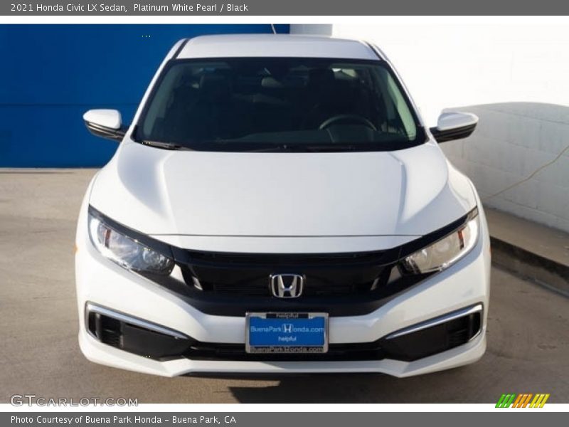 Platinum White Pearl / Black 2021 Honda Civic LX Sedan