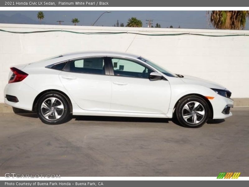 Platinum White Pearl / Black 2021 Honda Civic LX Sedan