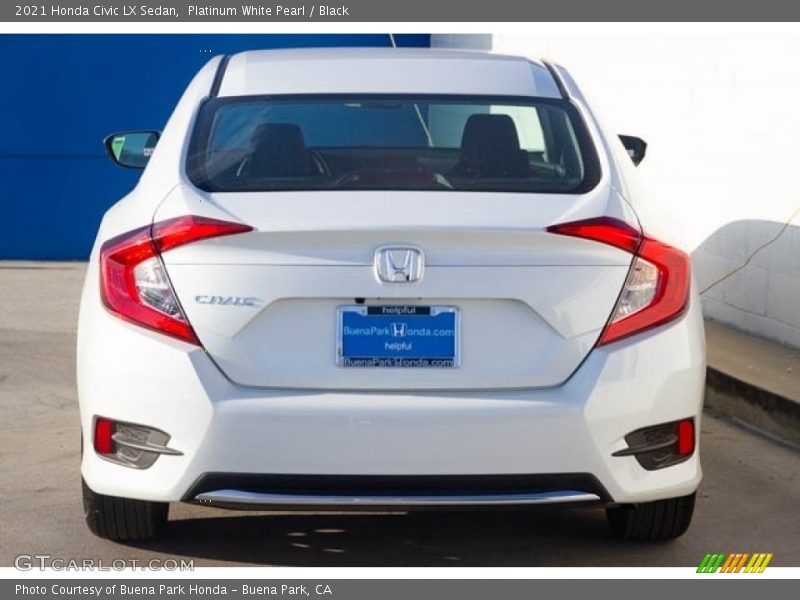 Platinum White Pearl / Black 2021 Honda Civic LX Sedan