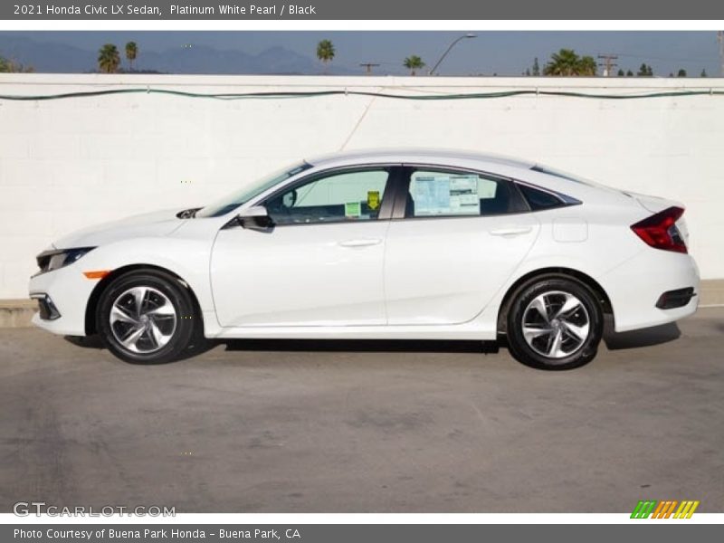 Platinum White Pearl / Black 2021 Honda Civic LX Sedan