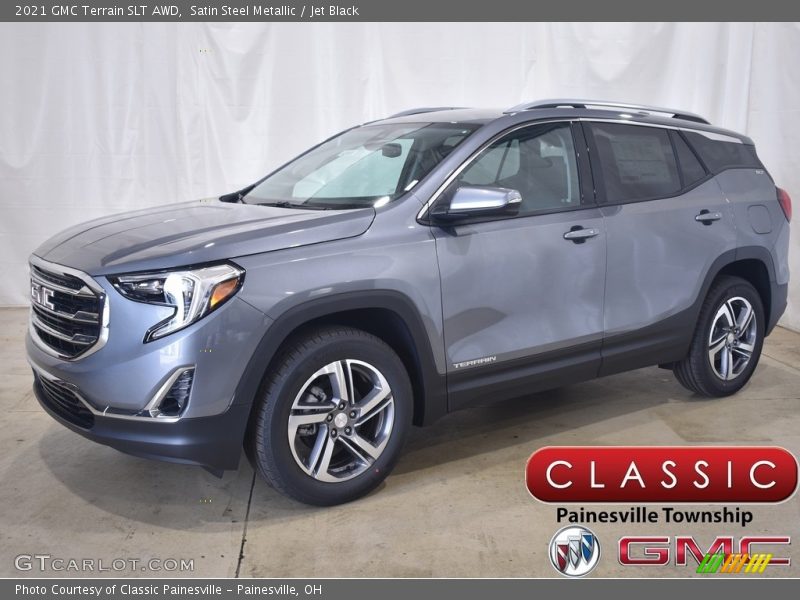 Satin Steel Metallic / Jet Black 2021 GMC Terrain SLT AWD