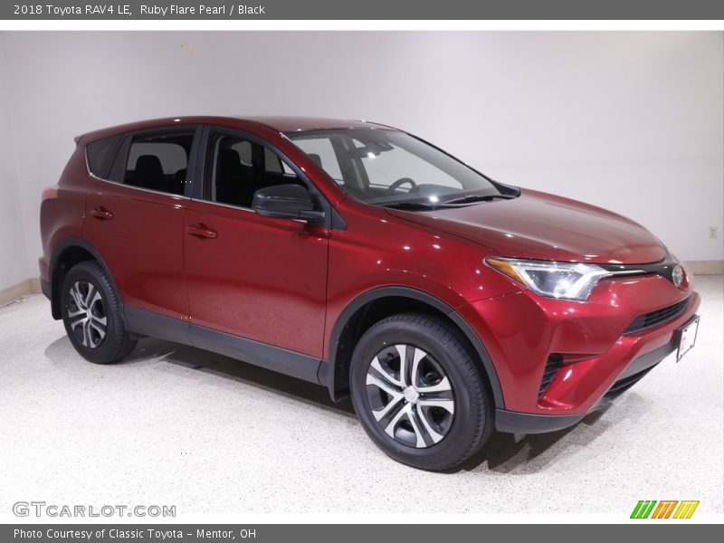 Ruby Flare Pearl / Black 2018 Toyota RAV4 LE