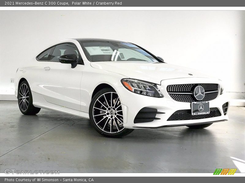 Polar White / Cranberry Red 2021 Mercedes-Benz C 300 Coupe