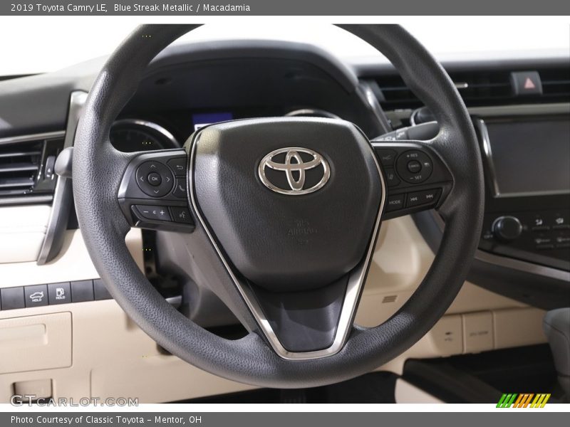 Blue Streak Metallic / Macadamia 2019 Toyota Camry LE