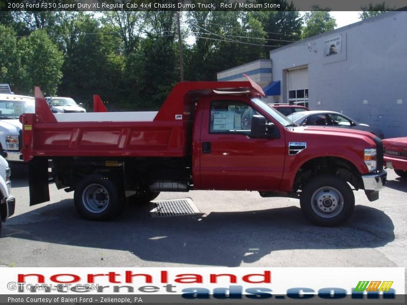 Red / Medium Stone 2009 Ford F350 Super Duty XL Regular Cab 4x4 Chassis Dump Truck