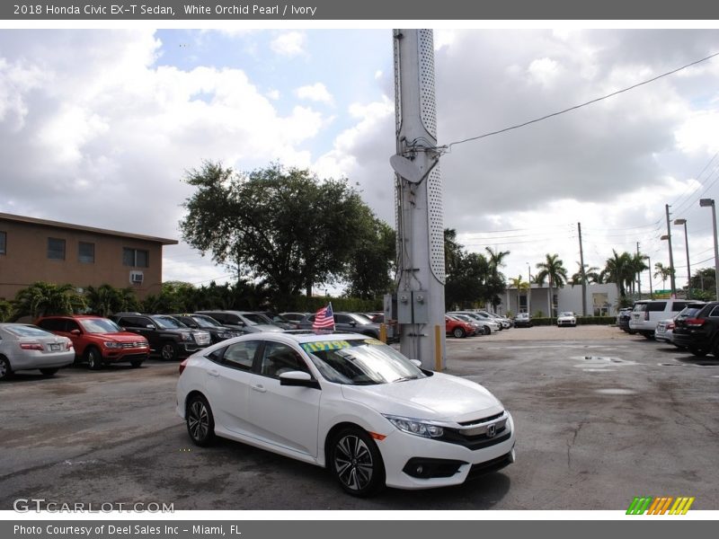 White Orchid Pearl / Ivory 2018 Honda Civic EX-T Sedan