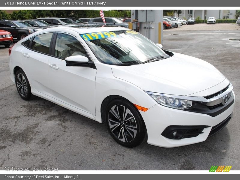 White Orchid Pearl / Ivory 2018 Honda Civic EX-T Sedan