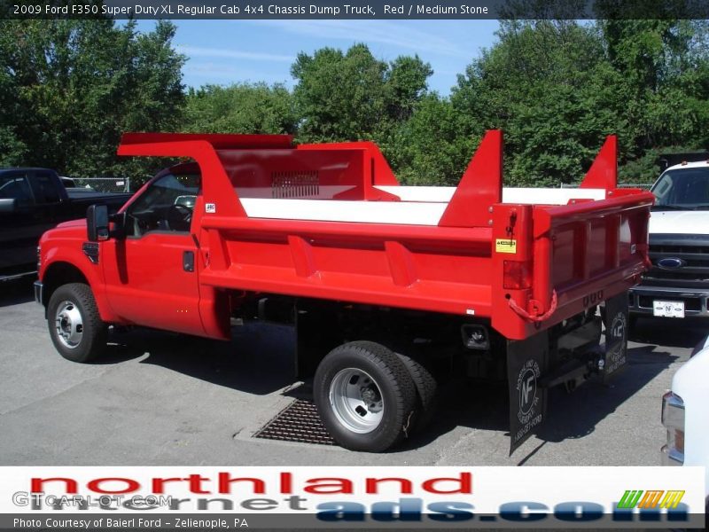 Red / Medium Stone 2009 Ford F350 Super Duty XL Regular Cab 4x4 Chassis Dump Truck