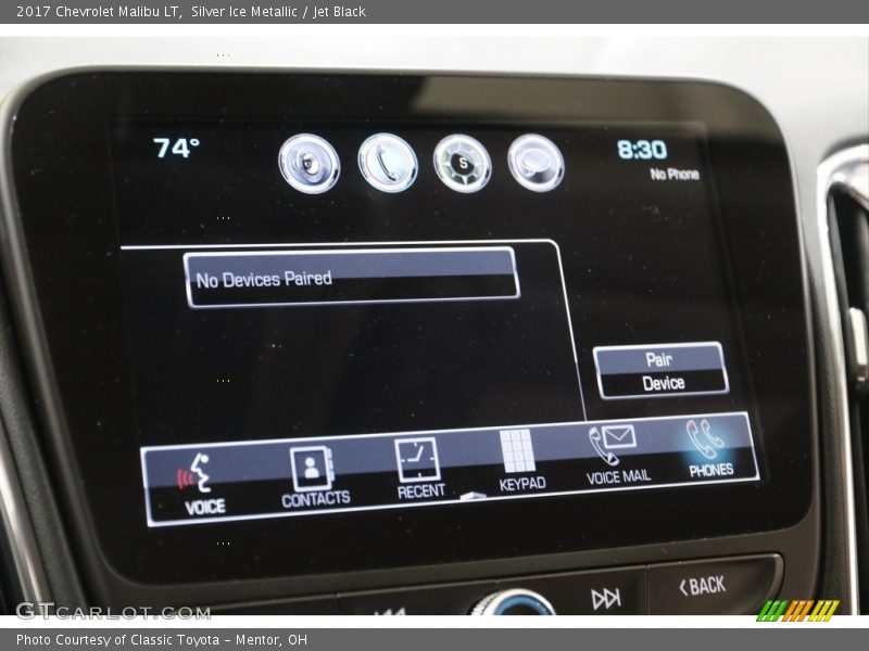Silver Ice Metallic / Jet Black 2017 Chevrolet Malibu LT