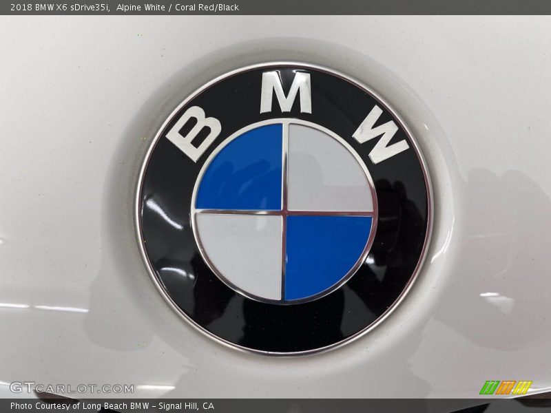 Alpine White / Coral Red/Black 2018 BMW X6 sDrive35i