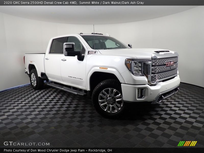 Summit White / Dark Walnut/Dark Ash Gray 2020 GMC Sierra 2500HD Denali Crew Cab 4WD