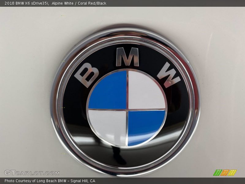 Alpine White / Coral Red/Black 2018 BMW X6 sDrive35i