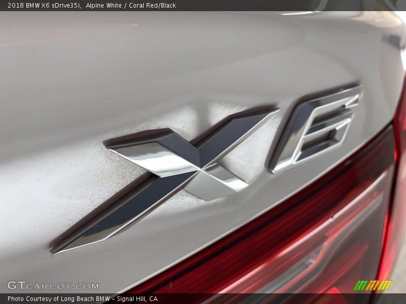 Alpine White / Coral Red/Black 2018 BMW X6 sDrive35i