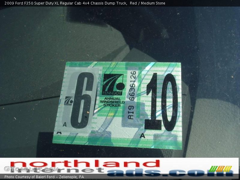 Red / Medium Stone 2009 Ford F350 Super Duty XL Regular Cab 4x4 Chassis Dump Truck