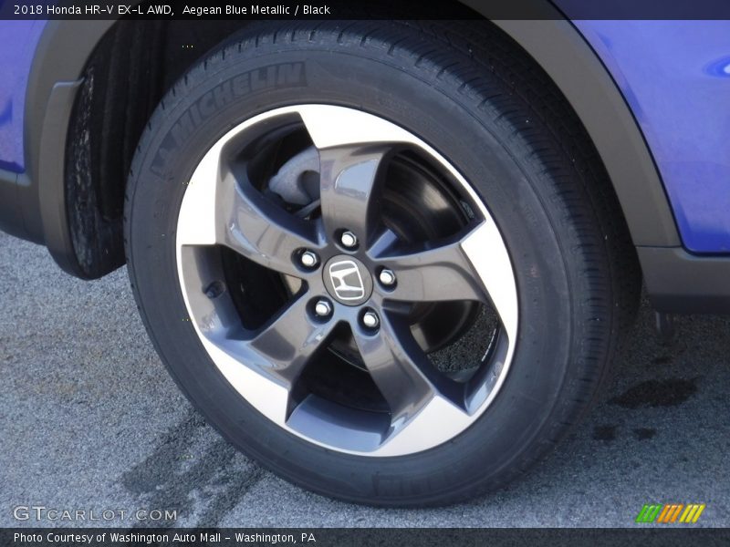 Aegean Blue Metallic / Black 2018 Honda HR-V EX-L AWD