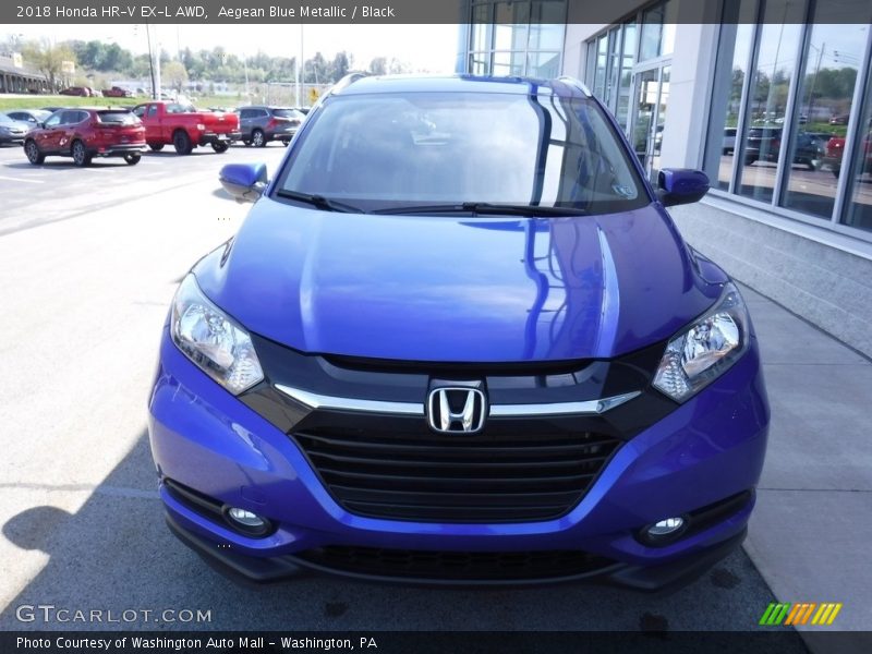 Aegean Blue Metallic / Black 2018 Honda HR-V EX-L AWD