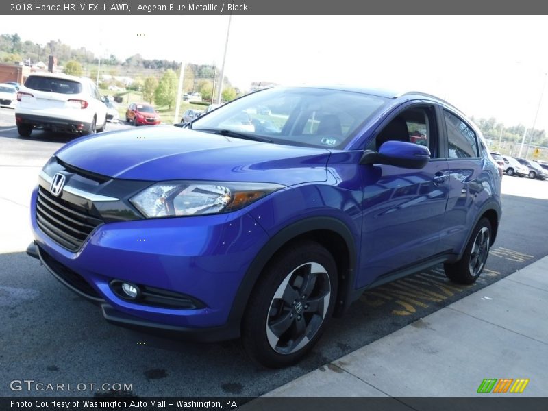 Aegean Blue Metallic / Black 2018 Honda HR-V EX-L AWD
