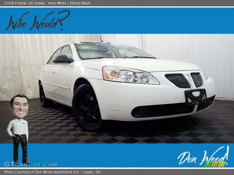 Ivory White / Ebony Black 2008 Pontiac G6 Sedan