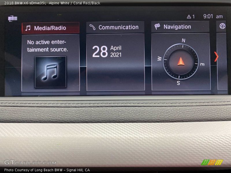 Alpine White / Coral Red/Black 2018 BMW X6 sDrive35i