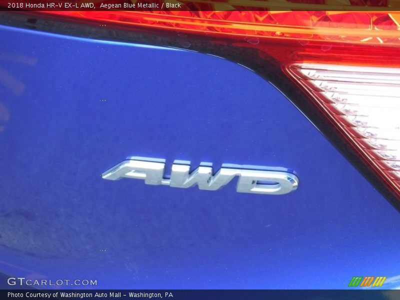 Aegean Blue Metallic / Black 2018 Honda HR-V EX-L AWD