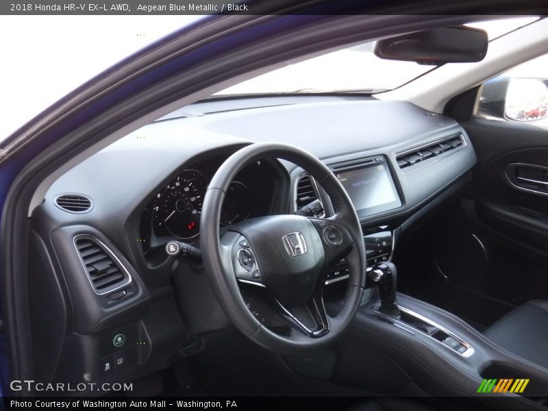 Aegean Blue Metallic / Black 2018 Honda HR-V EX-L AWD