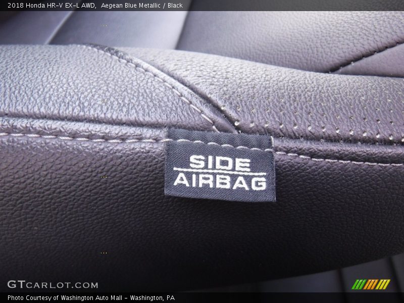 Aegean Blue Metallic / Black 2018 Honda HR-V EX-L AWD