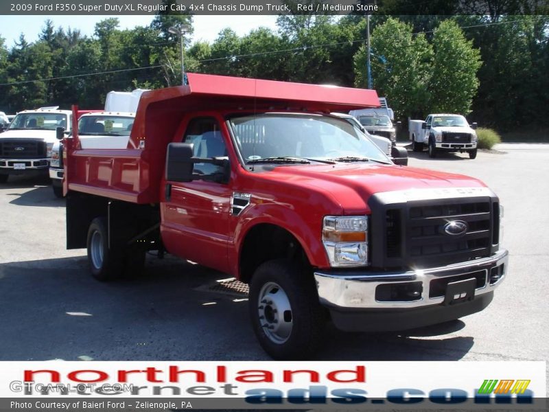 Red / Medium Stone 2009 Ford F350 Super Duty XL Regular Cab 4x4 Chassis Dump Truck