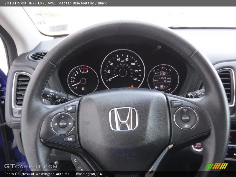 Aegean Blue Metallic / Black 2018 Honda HR-V EX-L AWD