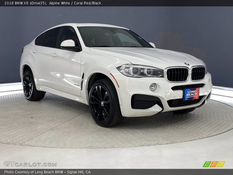 Alpine White / Coral Red/Black 2018 BMW X6 sDrive35i