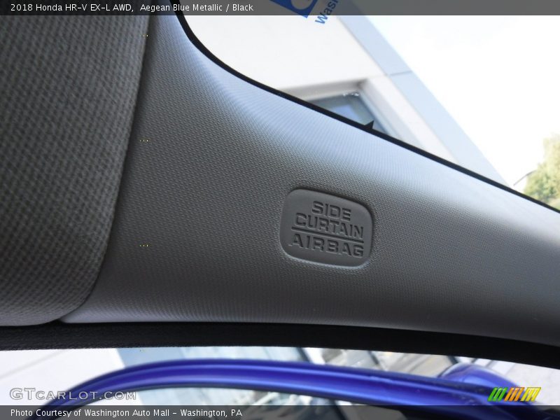 Aegean Blue Metallic / Black 2018 Honda HR-V EX-L AWD