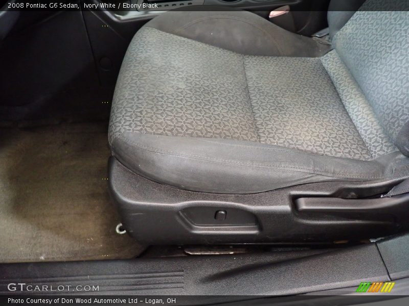 Ivory White / Ebony Black 2008 Pontiac G6 Sedan