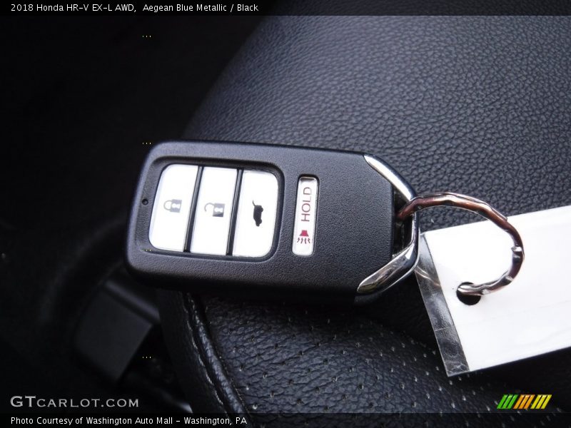 Aegean Blue Metallic / Black 2018 Honda HR-V EX-L AWD