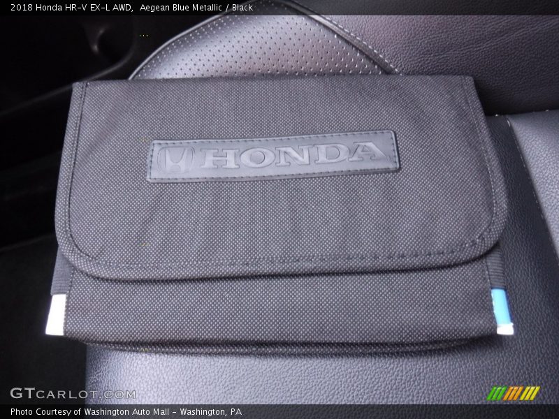 Aegean Blue Metallic / Black 2018 Honda HR-V EX-L AWD