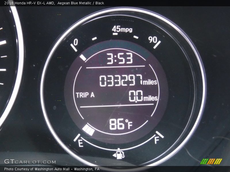 Aegean Blue Metallic / Black 2018 Honda HR-V EX-L AWD