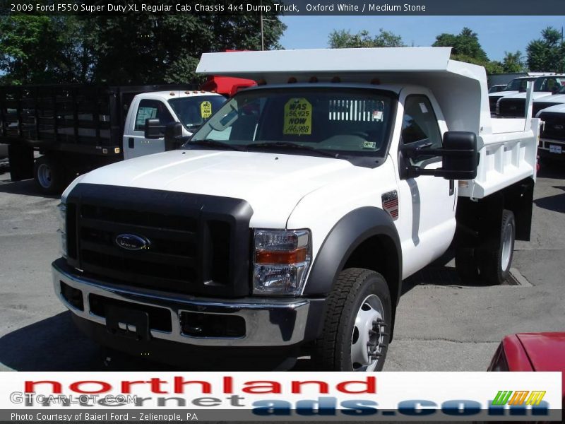 Oxford White / Medium Stone 2009 Ford F550 Super Duty XL Regular Cab Chassis 4x4 Dump Truck