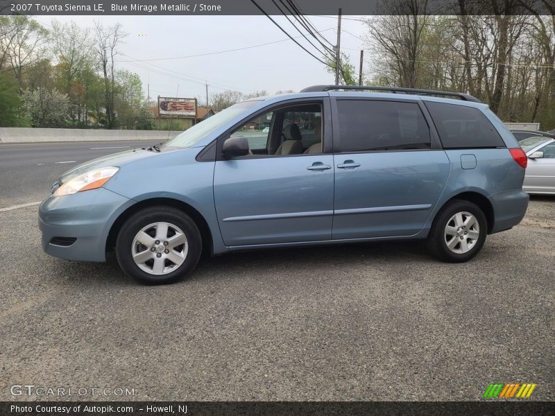 Blue Mirage Metallic / Stone 2007 Toyota Sienna LE