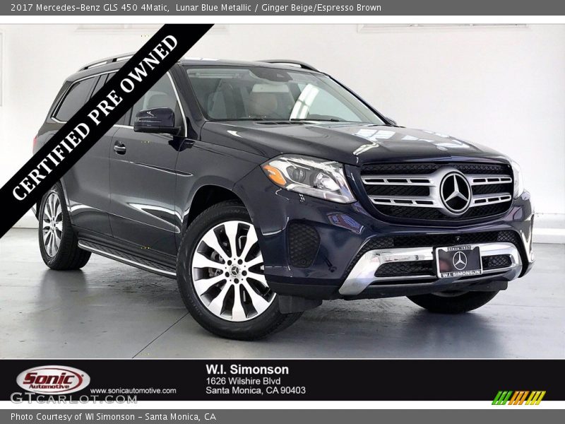 Lunar Blue Metallic / Ginger Beige/Espresso Brown 2017 Mercedes-Benz GLS 450 4Matic