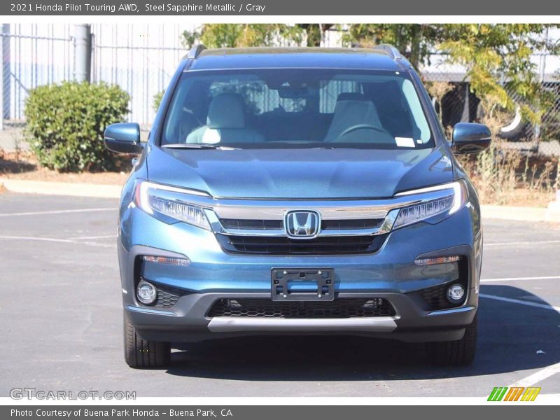 Steel Sapphire Metallic / Gray 2021 Honda Pilot Touring AWD
