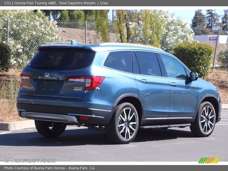 Steel Sapphire Metallic / Gray 2021 Honda Pilot Touring AWD