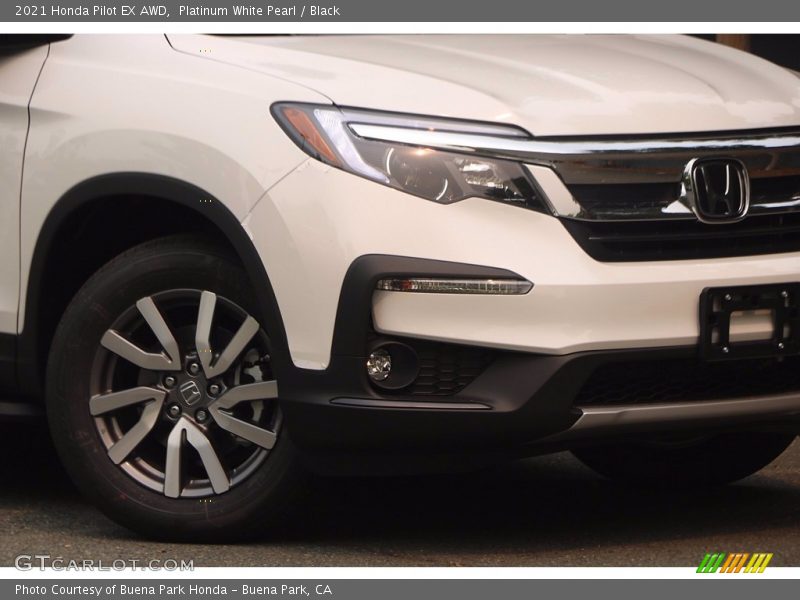 Platinum White Pearl / Black 2021 Honda Pilot EX AWD
