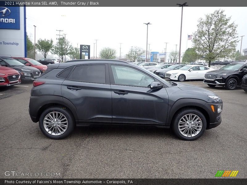 Thunder Gray / Black 2021 Hyundai Kona SEL AWD