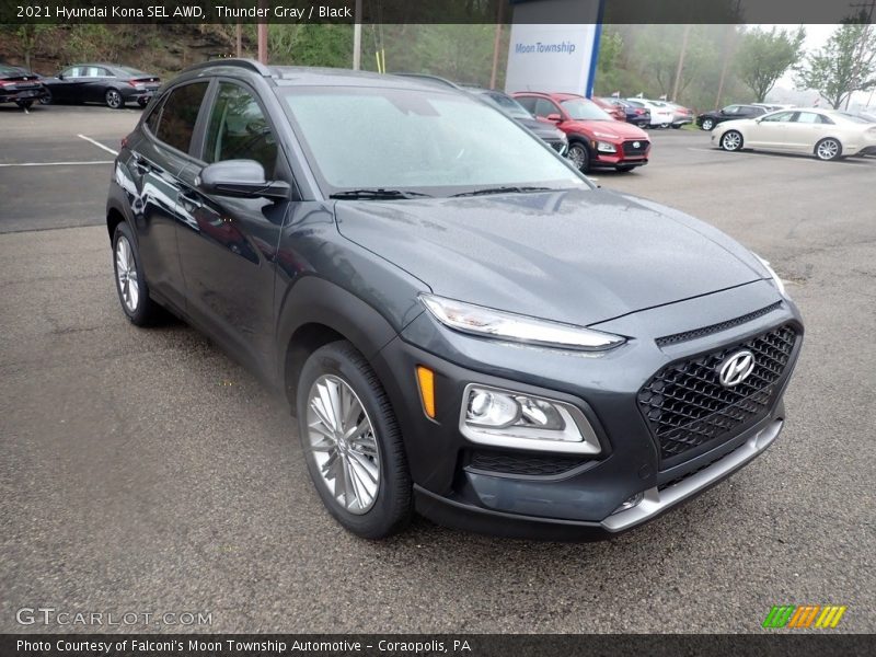 Thunder Gray / Black 2021 Hyundai Kona SEL AWD