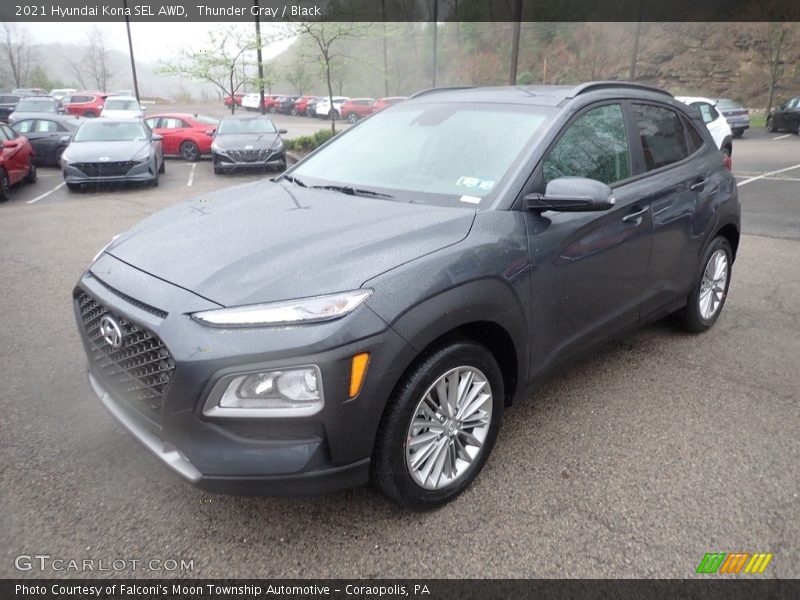 Thunder Gray / Black 2021 Hyundai Kona SEL AWD