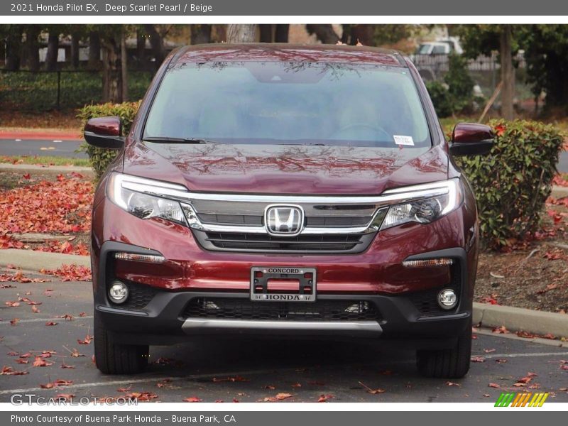 Deep Scarlet Pearl / Beige 2021 Honda Pilot EX