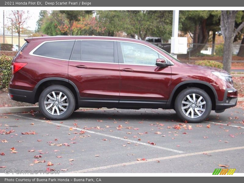 Deep Scarlet Pearl / Beige 2021 Honda Pilot EX