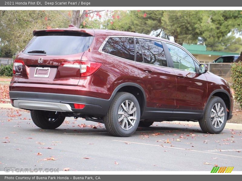 Deep Scarlet Pearl / Beige 2021 Honda Pilot EX